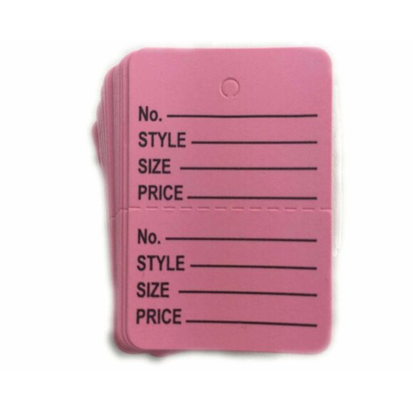 Pink Price Garment Clothes Tags Inventory Junk Journal Ephemera Lot 50 mq - Picture 3 of 7